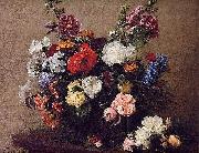 Henri Fantin-Latour Henri Fantin-Latour Bouquet of Diverse Flowers USA oil painting artist